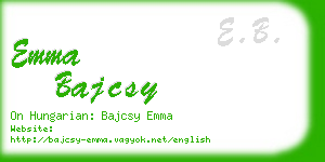 emma bajcsy business card